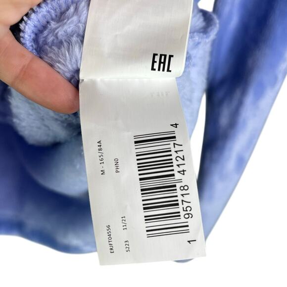 Roxy Tundra Warm Fleece Jacket Womens M Light Blue Zip Up Fuzzy Stand Collar NWT - Picture 8 of 10